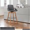 Armen Living Baylor 30" Gray Faux Leather and Walnut Wood Swivel Bar Stool LCBABAWAGR30 - alternate 7